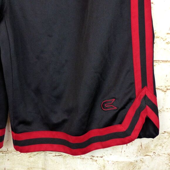 Colosseum Athletics Shorts Mens M 29x10 Black Red Striped Trim Elastic Waist Gym - Picture 5 of 9